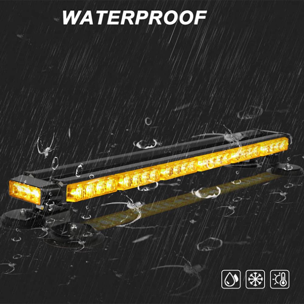 1 Pieza 12V Auto 54 LED Barra de luz estroboscópica de Doble Cara para camión de vehículos de Emergencia, luz Intermitente de Advertencia de Emergencia de Alta Intensidad con Base magnética