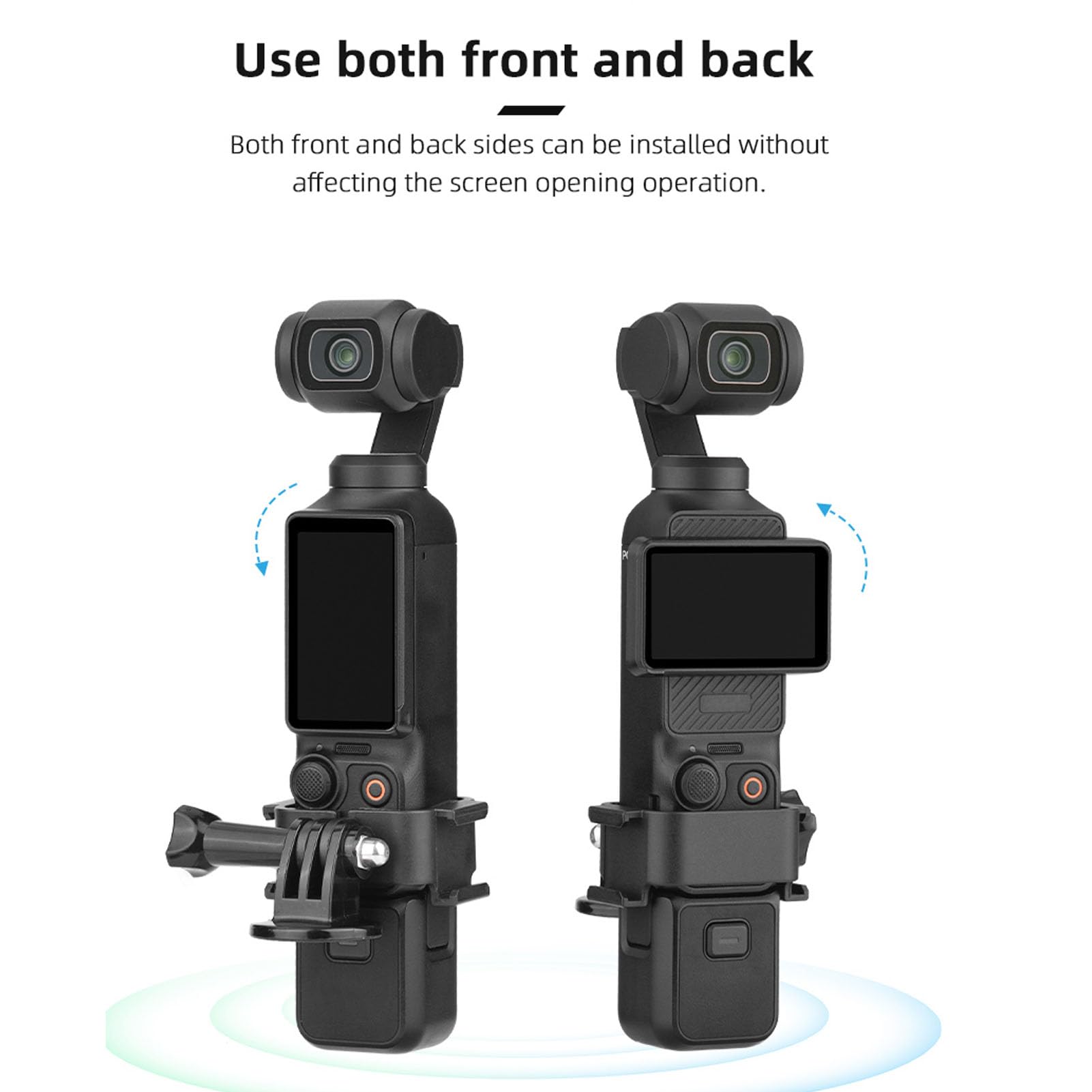 Yunseity Dual Cold Shoe Mount Camera Extension Adapter, Compact and Lightweight Design, Construction for Osmo Pocket 3 with Multiple Mounting Options