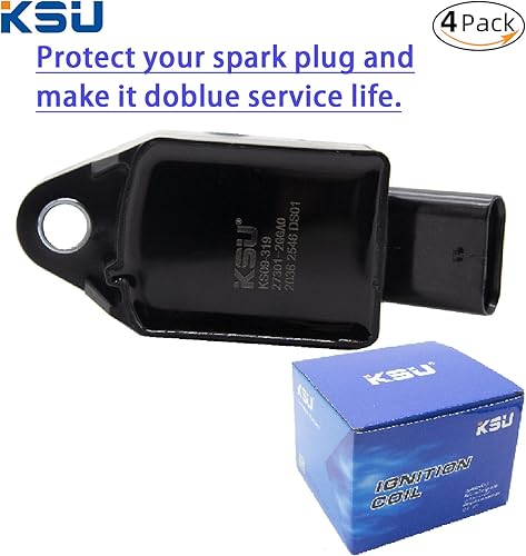 Miniatura 7 de KSU Paquete de bobinas de encendido compatibles con Hyundai Genesis Sonata Santa fe Tucson Optima Sportage Sorento G80 G90 G70 273002GGA0 UF764 2.0
