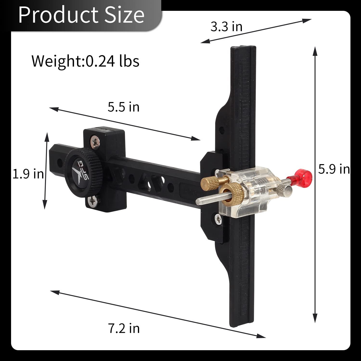 FENJANER Archery Recurve Bow Sight T Shape Adjustable Bowsight for Adult Youth Target Shooting Practice