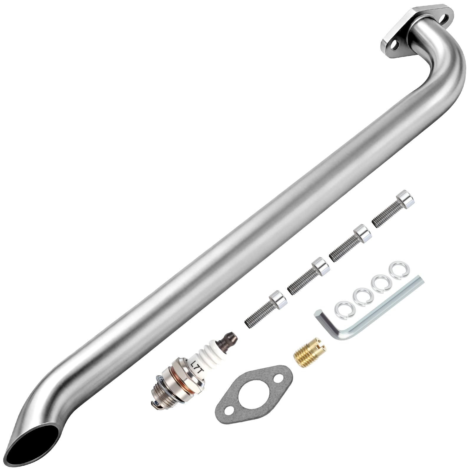 Photo 1 of CILOYU Minibike Exhaust Pipe Kit Replacement for Lifan 79cc 105cc 152-3 Engine Monster Moto 80cc 105cc Motovox MBX10 MBX11 Coleman RB100 Mini Bike Mega Moto MM-B80 MM-B105 Parts