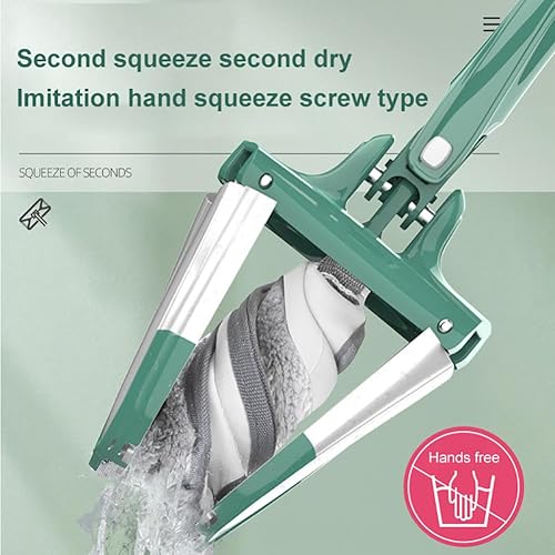 Miniatura 5 de JCAKES Trapeador plano, trapeador de microfibra, mopa de suelo, trapeador de piso de madera, mopa plana en forma de X (con 3 cabezales de tela de