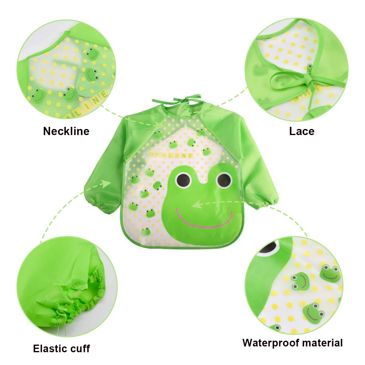 PIAO Lictin Bavaglini Con Maniche Lunghe 5 Set Di Bavaglini Bavaglini Per Bambini Bavaglini Impermeabili Per Bambini Set Per 0 24 Mesi A63