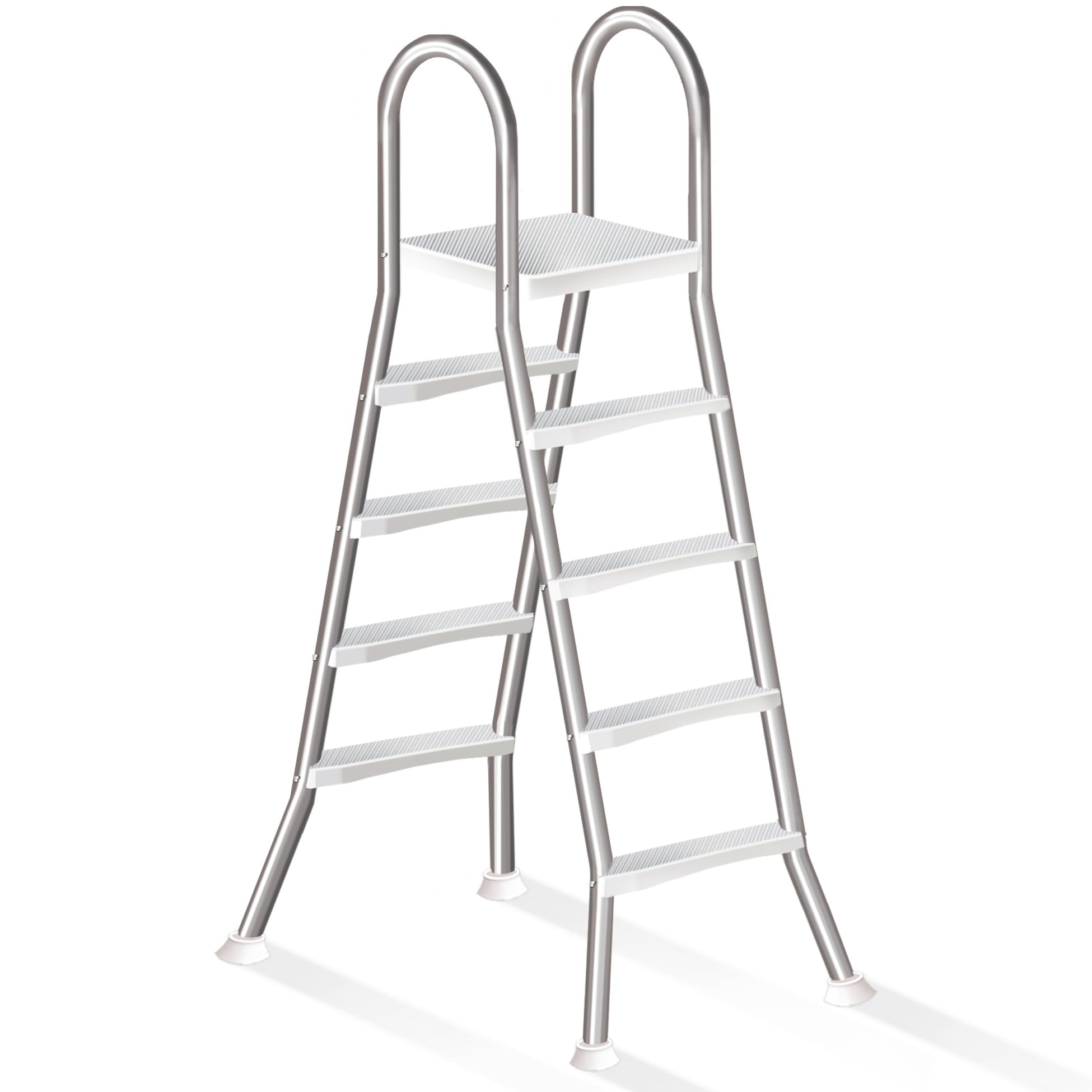Scala a 4 Gradini in Acciaio Inossidabile con Struttura a A, Gradini per Piscine Fuori Terra 135 cm, Gradini Larghi Antiscivolo, Struttura Stabile Portata 250 kg,135cm