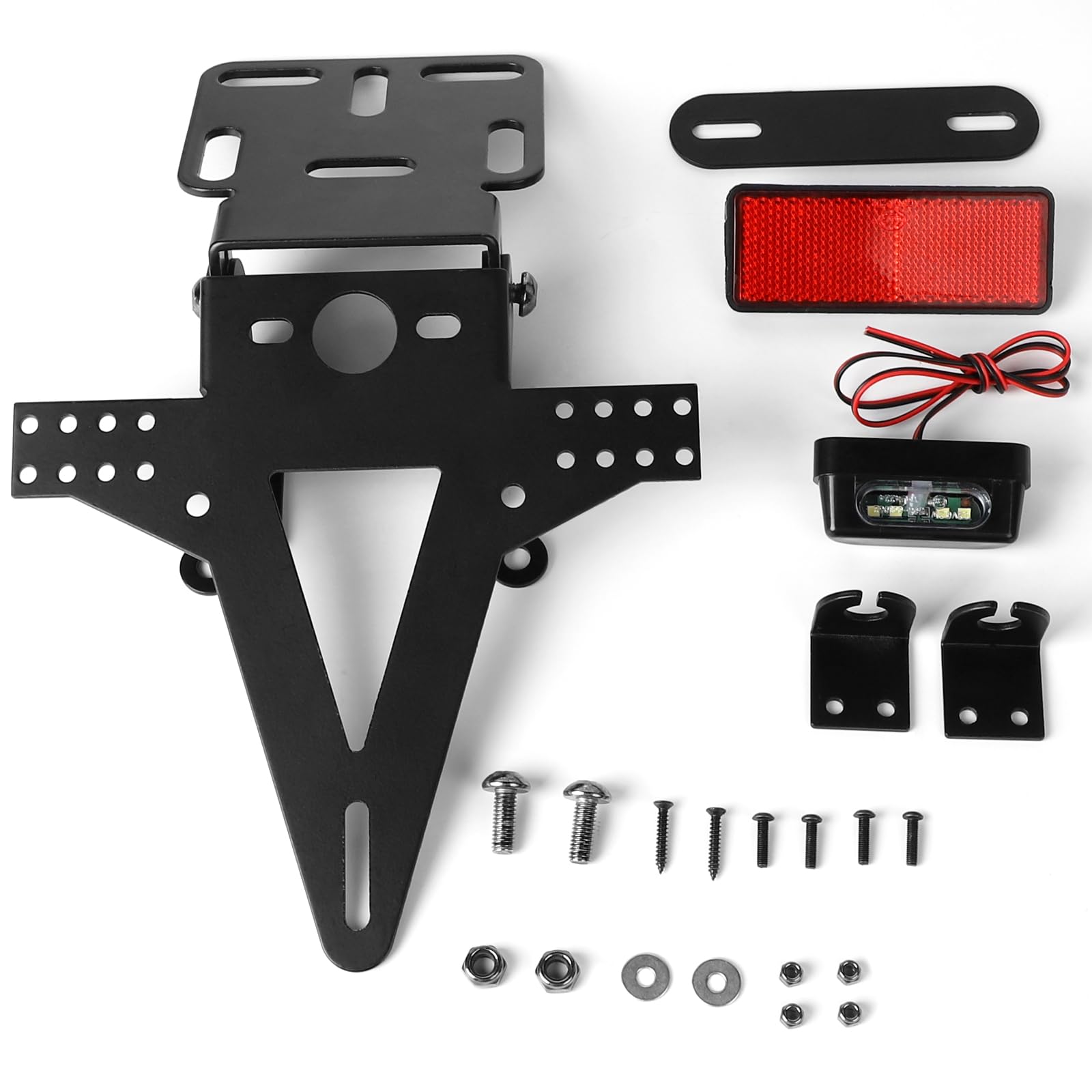 DBREAKS Support De Plaque D'immatriculation Moto Réglable, Support Arrière pour Moto, Support D'éliminateur D'aile, Support de Plaque Moto, Compatible avec Les Modèles de Motos Les Plus Populaires