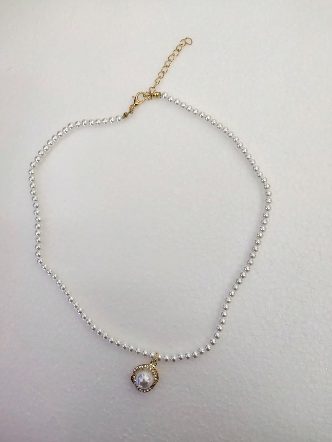 1pc Gold Zircon Water Drop Pendant Necklace, Rotating Micro-inlaid Faux Pearl Choker, Bridal Jewelry for Church Wedding, Dinner, Party & Bridesmaid Accessory