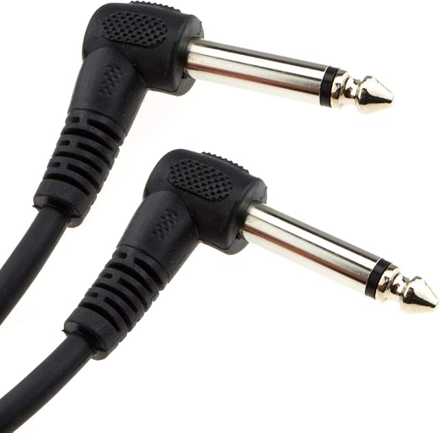 kenable 6.35mm 90 Degree Right Angle Jack Audio Mono Guitar Cable 3m [3 metres]