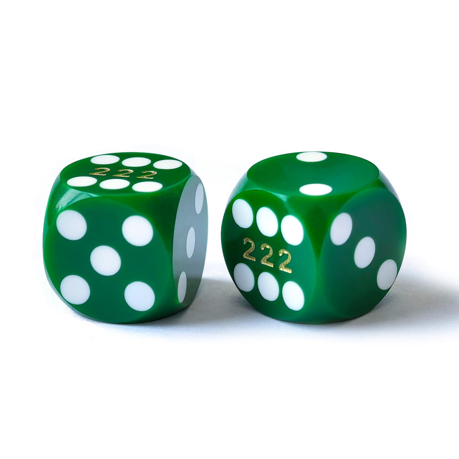 Bescon Colorful Solid Professional Precision Dice Round Corner 9/16" (14.3mm), Solid Colors Precision Backgammon Dice 14.3MM(Solid Green)