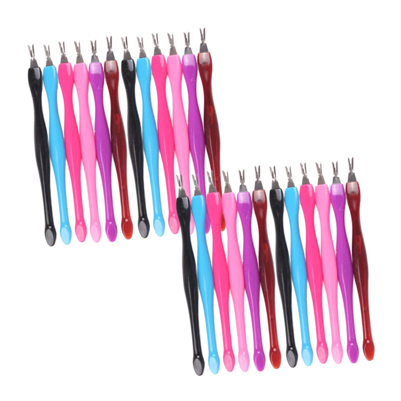 IWOWHERO 48pcs Nail Art Tools Set Cuticle Remover Exfoliating Spatula Dead Skin Forks for or Personal Use