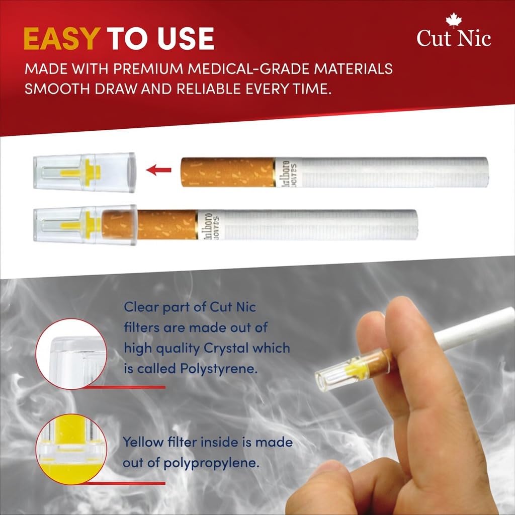 Amazon.com: Cut Nic 4 Hole Cigarette Filters 300 Pack - 1 Travel Case