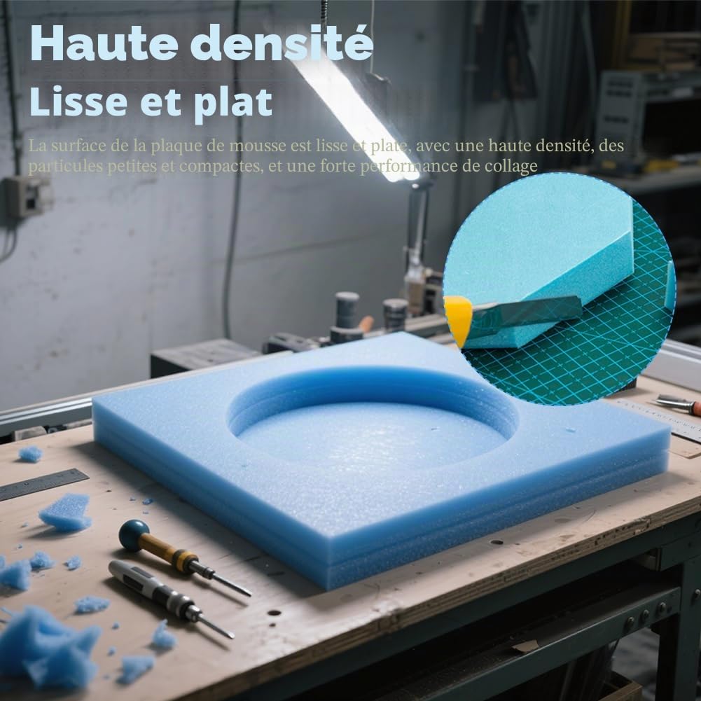 Lot de 6 plaques en mousse rigide faites à la main - Matériau de modèle DIY - Plaque de mousse rigide bleue - Plaque de polystyrène pour modélisation de paysage (20 mm)