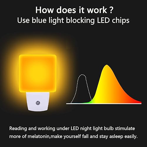 Miniatura 9 de KINUR Luz nocturna roja, paquete de 2 luces LED de noche enchufables a la pared con sensores del atardecer al amanecer, luces nocturnas enchufables