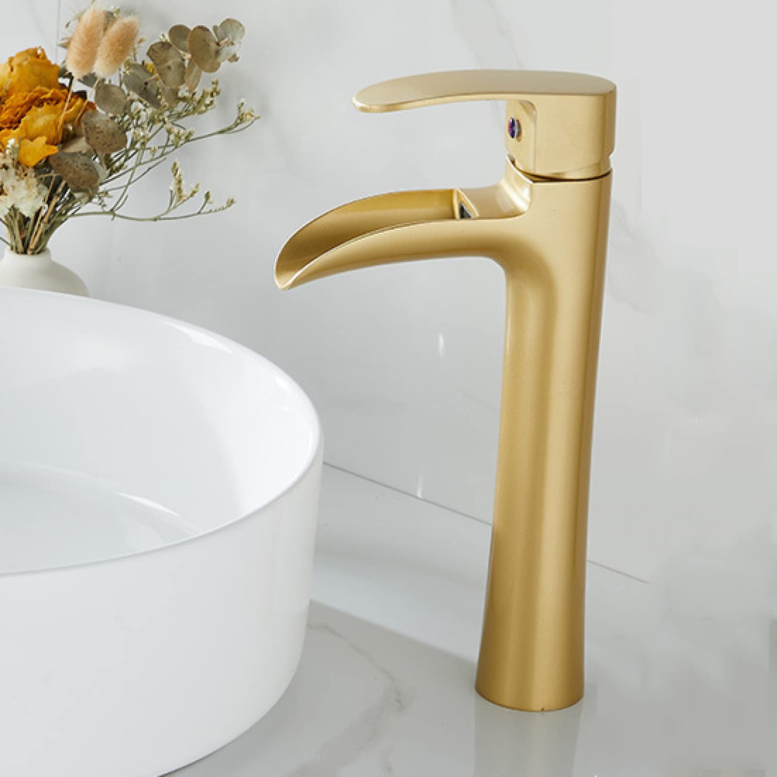 Grifo de cascada para lavabo de baño en latón monomando LWX alto