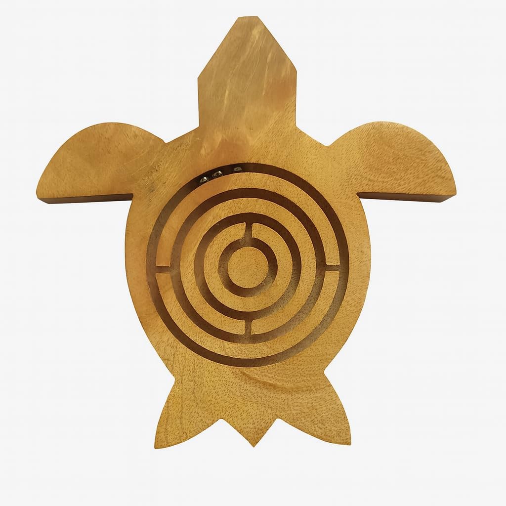 TOSQP27 Gift Tortoise Labyrinth Maze Puzzle Brainteaser Game for Adults, Turtle Toy Wooden Handmade, Hand Eye Coordination Brain Teaser – Stress Relief & Focus Enhancing