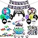 Birthday Party Supplies for Game Fans, 123pcs Gaming Theme Party Decorations - Include Balloons, Banner,Bracelets,Finger Lights,Stickers,Cake Toppers, Cupcake Toppers11