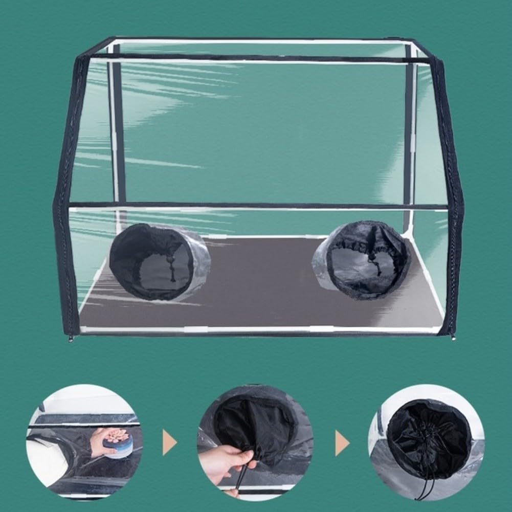 Mycology Still Air Box avec manchons élastiques réglables et film transparent anti-plis pour le suivi du stade de croissance (60 x 40 x 40 cm)