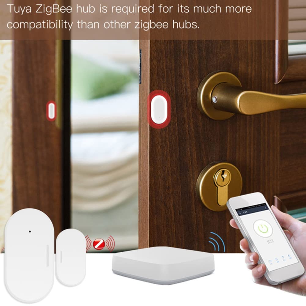 5X Tuya Zigbee Sensor de Puerta Y Ventana Automatización del Hogar Inteligente Protección de Seguridad Aplicación Alarma Control Remoto Empuje en Tiempo Real