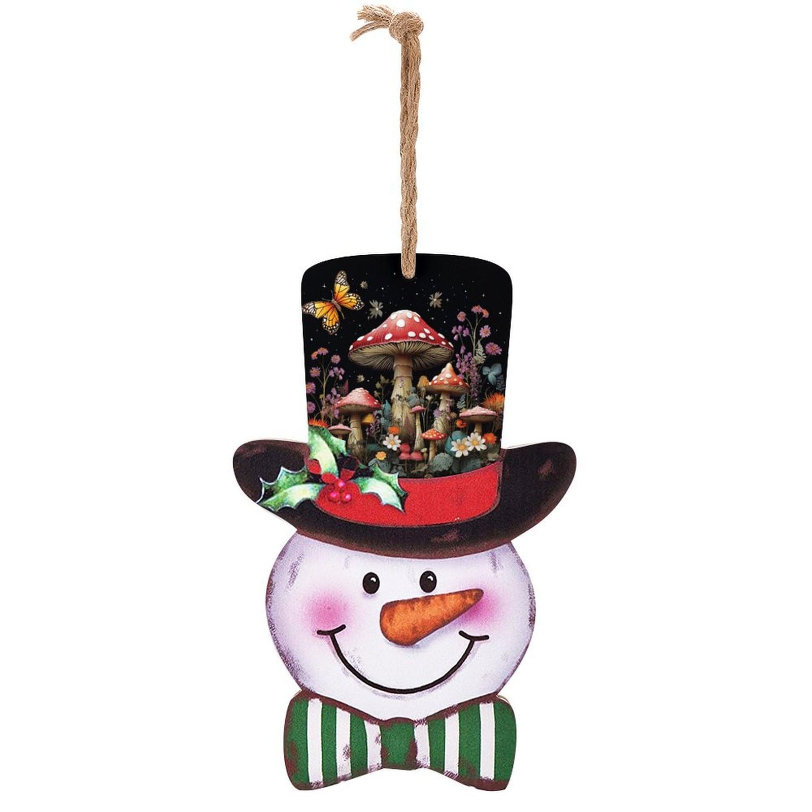 Plaque en bois bonhomme de neige de Noël idée cadeau déco pour toute la famille