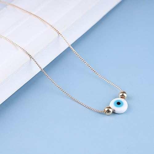 Miniatura 4 de YienDoo Gargantilla bohemia contra el mal de ojo, collar pequeño de protección contra el mal de ojo, collar con dije de ojo azul turco, gargantilla