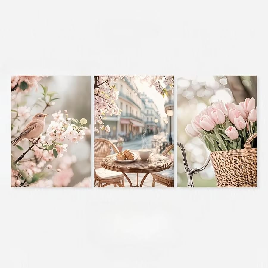 Toiles de Paris romantiques grand format pour décorer un café en plein air