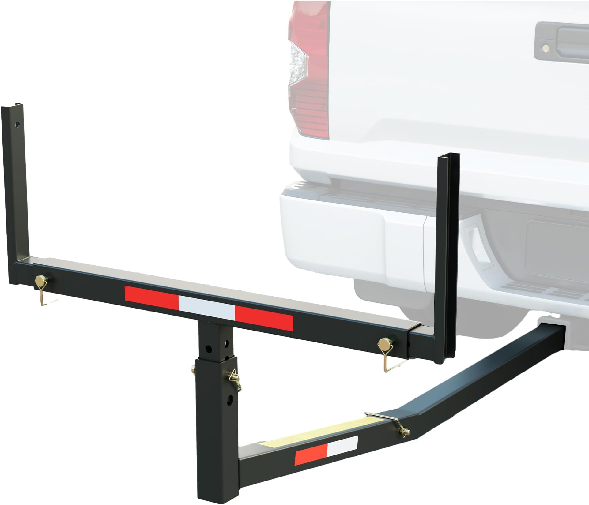 ECOTRIC Pickup Truck Bed Extender Hitch Mount Adjustable Extension for Rack SUV Lumber Ladder