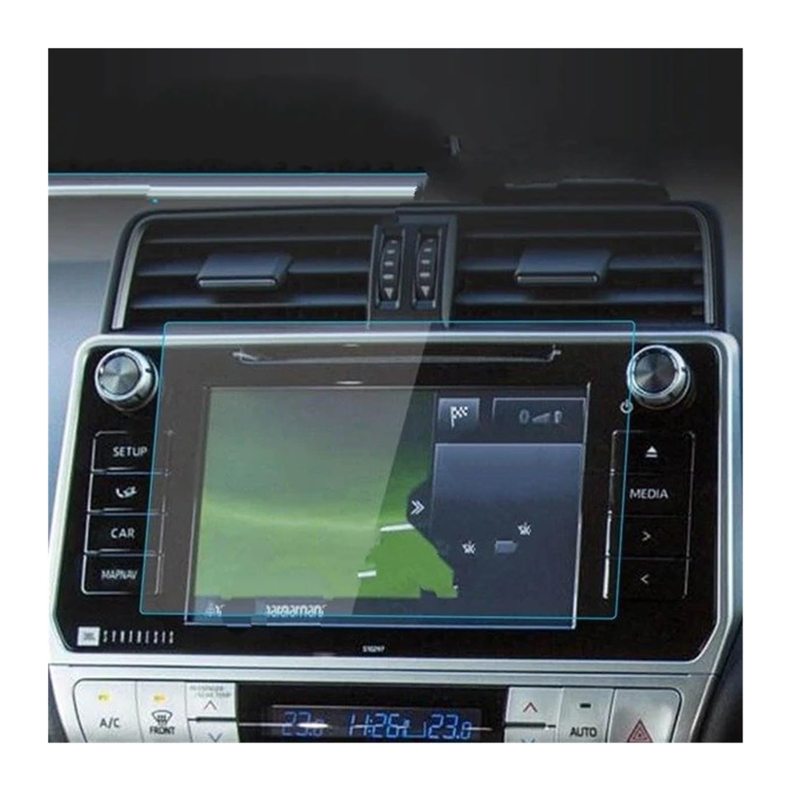 PelículaProtección Vidrio Templado Protector De Pantalla Cristal Templado Para Consola Central Y Salpicadero Coche 2022 Para Toyota Para LAND Para CURISER PRADO(17-18 PRADO Blue)