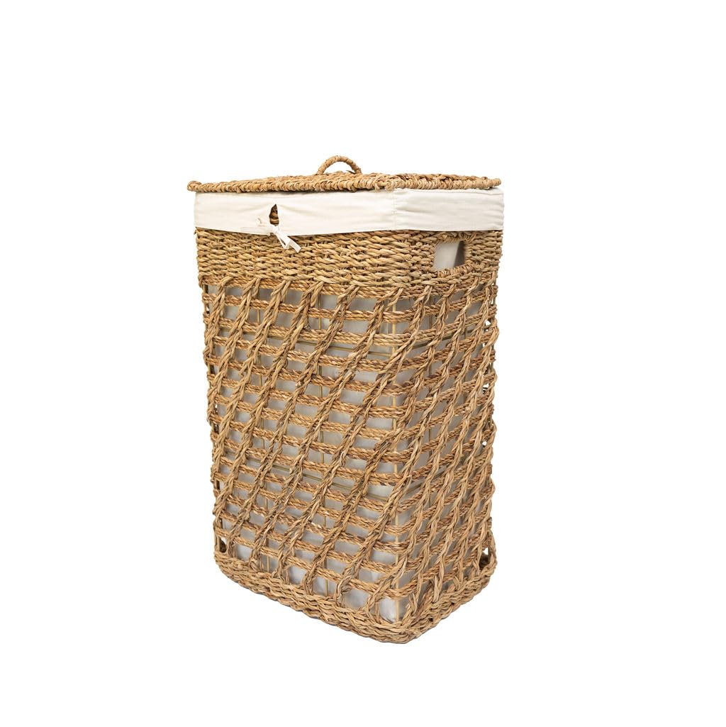 Atrai Rectangular Seagrass Laundry Basket (Medium)