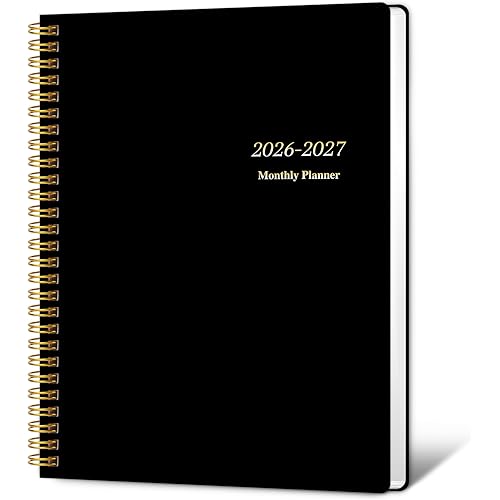 KMQOY Monthly Planner 2026-2027, 2026 Calendar 24 Months Planner, Jan 2026 - Dec 2027, 7.5"x10", Personal Calendar with Monthly Goals, To-Do List, Habit Tracker, 2 years for School Office Home Planning(Black)