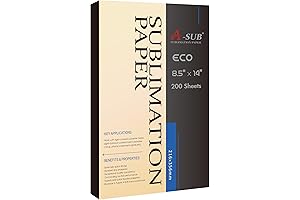 A-SUB Sublimation Paper 8.5x14 Inch: Sublimate Light-Colored Fabric Seamlessly