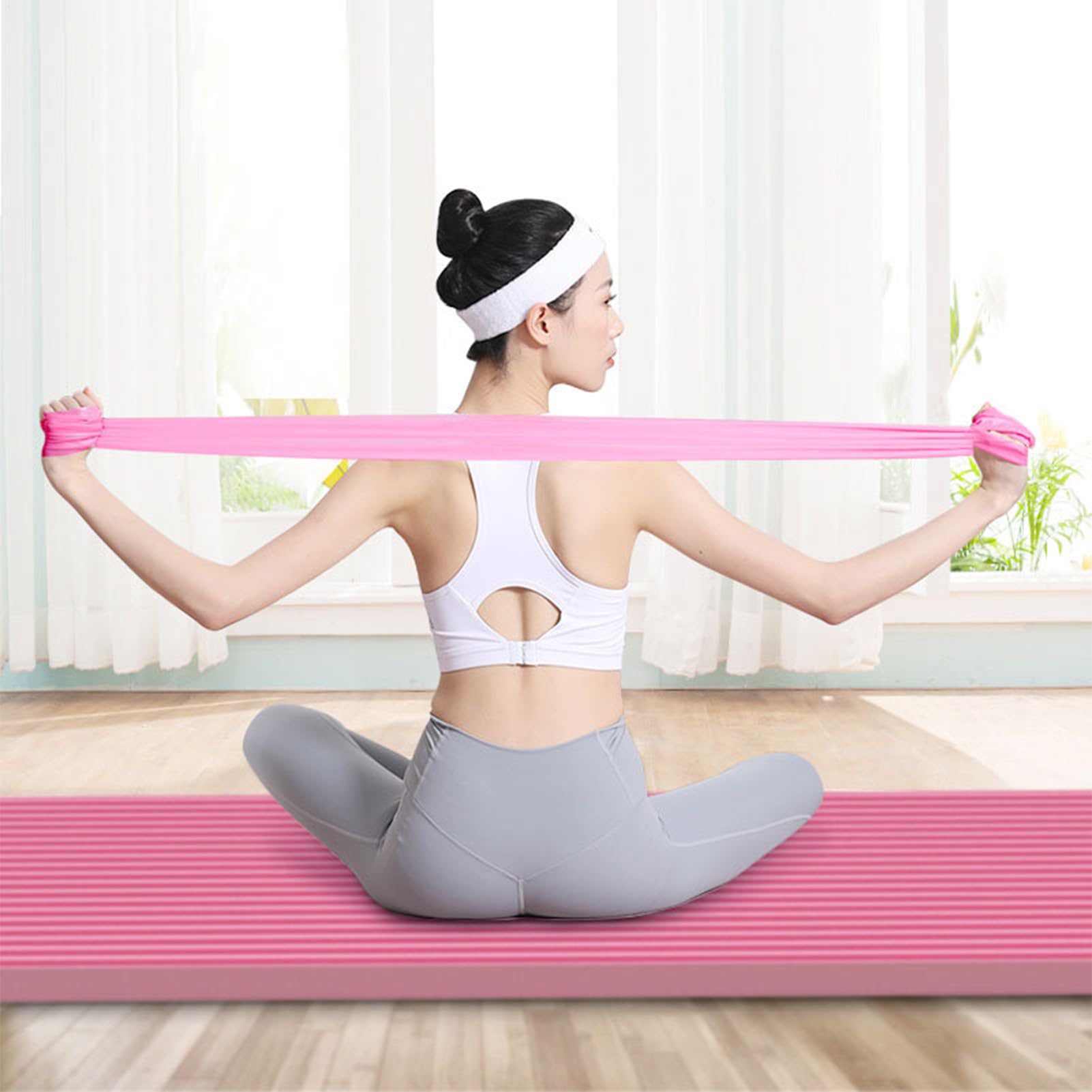 Kit Pilates per l'allenamento a casa - 5 anelli da Pilates, mini palla, fasce di resistenza, fascia elastica | Set completo di attrezzature fitness per yoga, allenamento di , flessibilità e routi