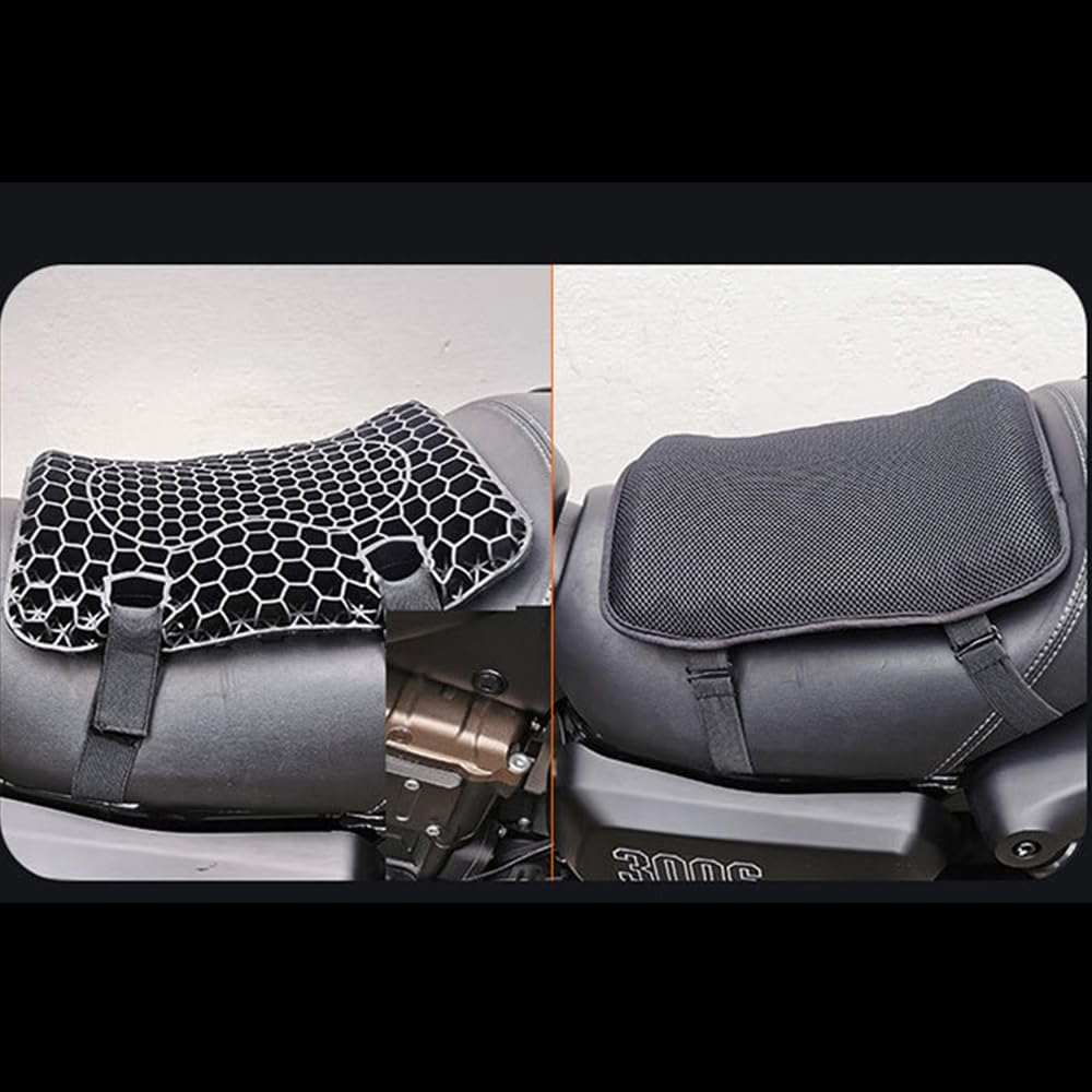 Coussin Gel Moto SKYJDM - Siège Arrière Pliable, Noir, 11x8 Pouces, Neuf