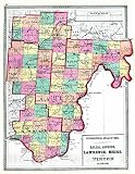 Gallia, Jackson, Lawrence, Meigs, and Vinton Counties, Ohio 1872 - Historical Map Print - 18in x 24in