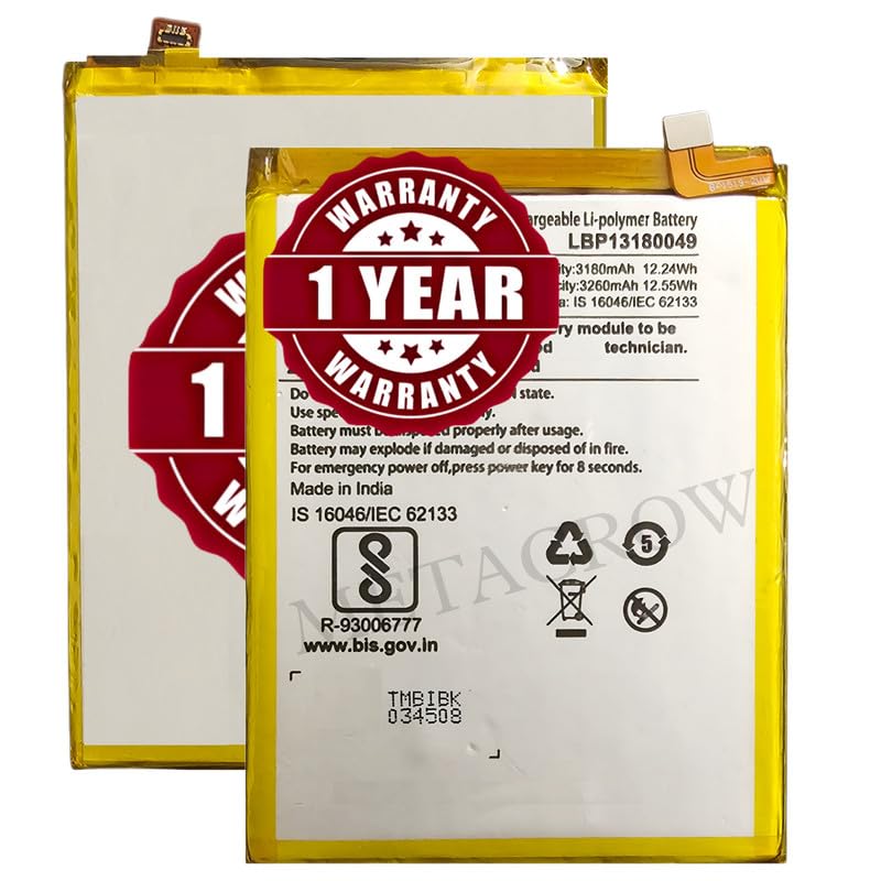 Image of Original LBP13180049 Battery Compatible for Lava Z92 - (3260mAh) - 1 Year Warranty JK1