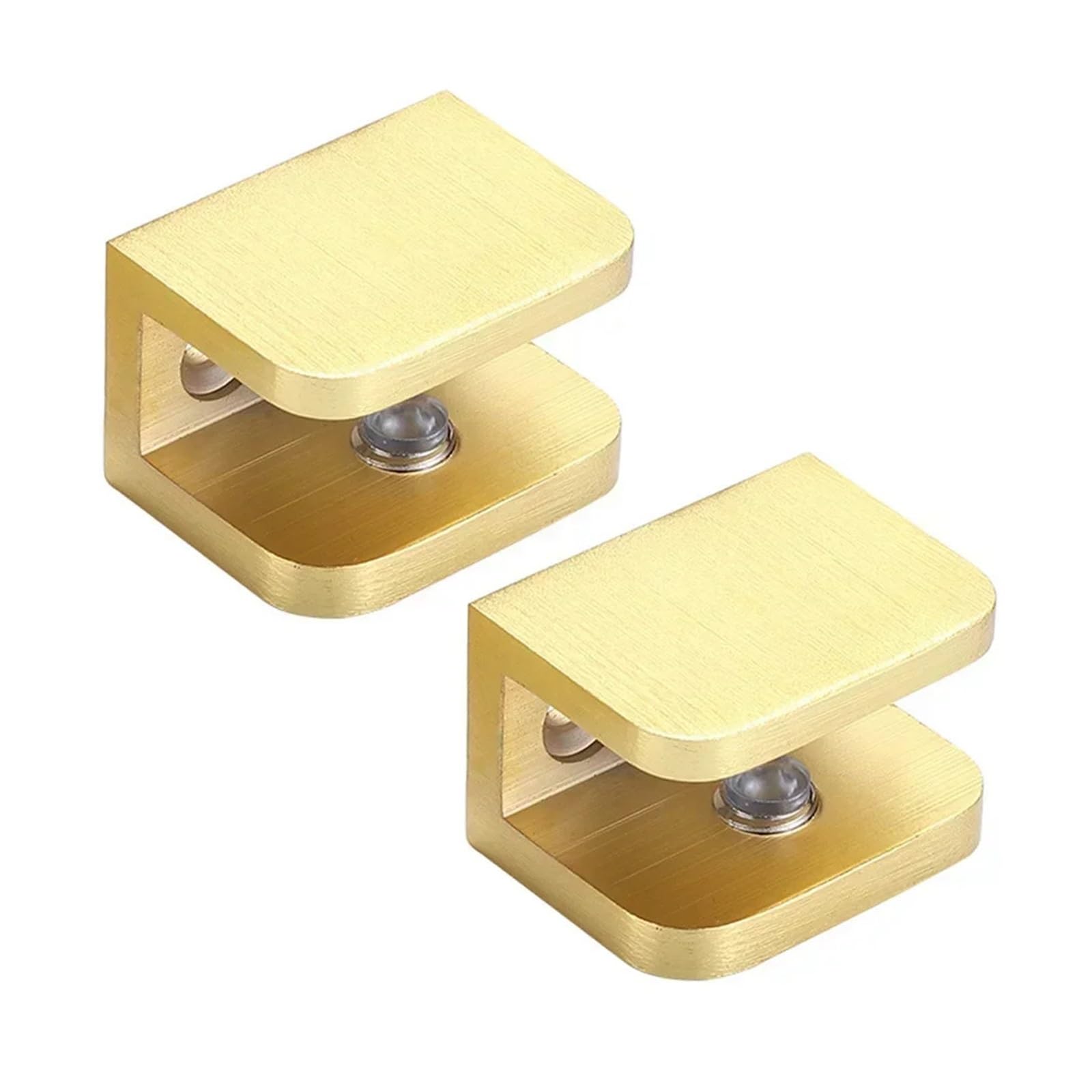 Zeahkri L Adjustable Glass Clamp 2Pcs Glass Shelf Support Clamp Brackets Clip Gold Shelves Wal Mounted Cabinet Home Accessories 8Mm-12Mm