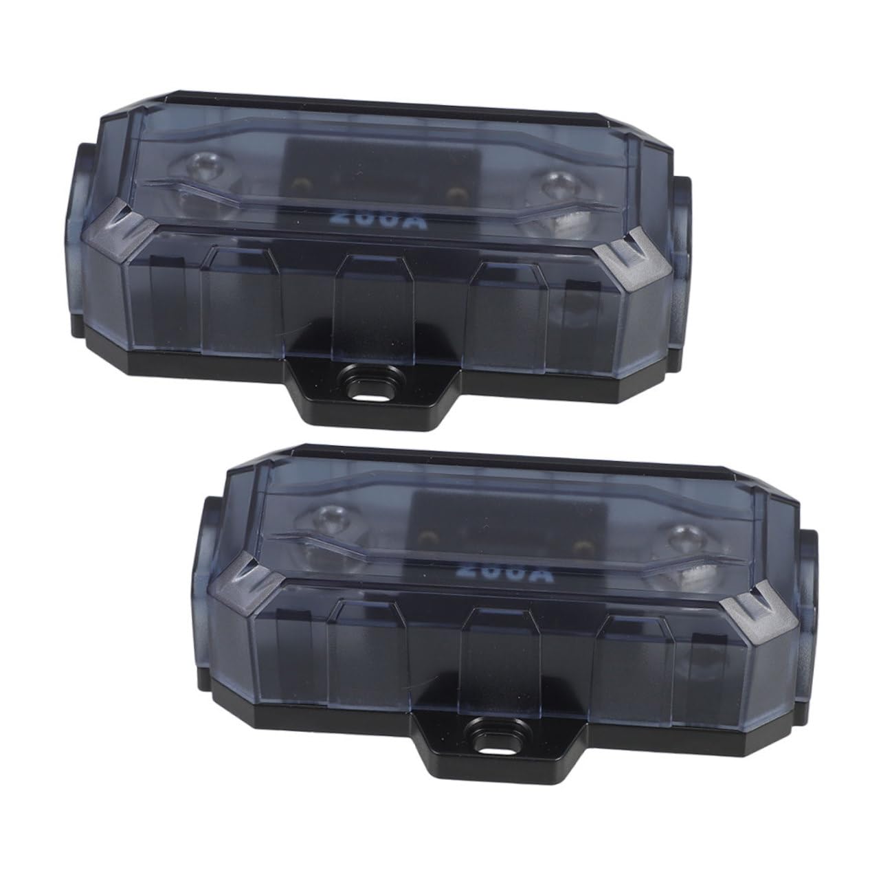 Portafusibile per Impianto Audio Auto 200a 0ga, 2 Pezzi | Lega di Zinco, Argento, Installazione Semplice, Protezione Affidabile, per Vari Modelli