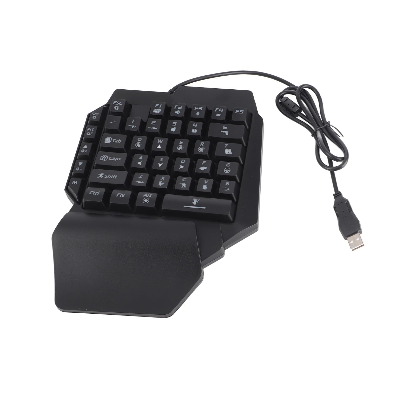 Generic Odczucie Mechaniczne Klawiatura do Gier i Mysz Konwerter Bluetooth 5.0 RGB Podpórka Pod Nadgarstek Pół Ręki 35 Klawiszy Klawiatura Mysz z Konwerterem do Telefonów Komórkowych