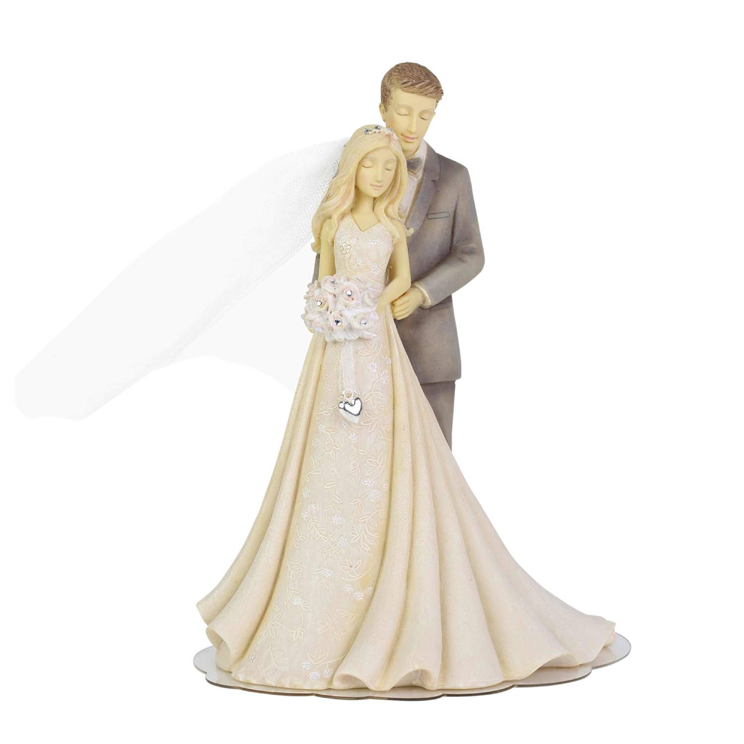 Enesco Foundations 6004961 Tortenaufsatz Braut und Bräutigam, 17,8 cm, mehrfarbig