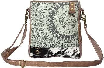 Myra Layered Shoulder Bag - Upcycled Cotton & Leather Boho Purse For Women - View #9
