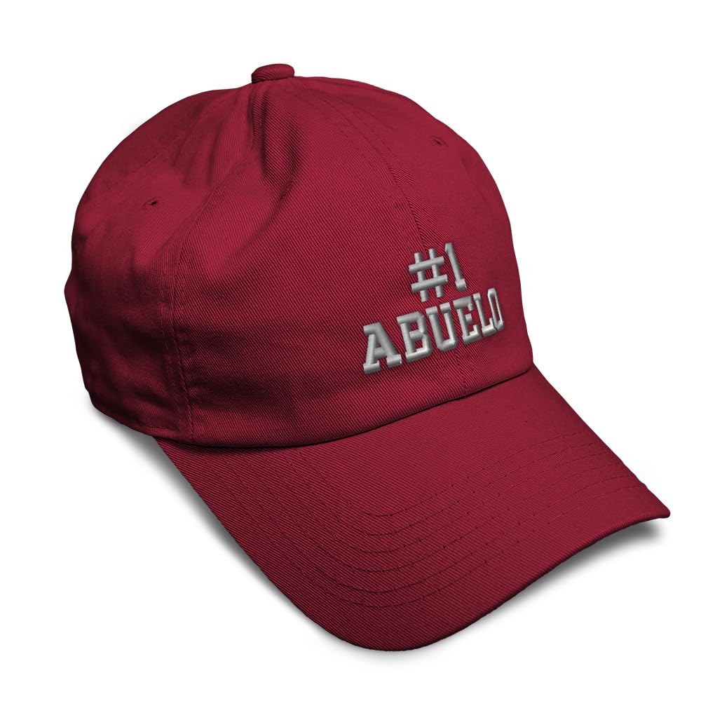 Custom Soft Baseball Hat Embroidered Dad Hat Number #1 Abuelo Grandfather Gramps Men & Ladies Baseball Cap