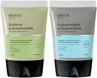 Kit Mascara Facial De Argila Preta + Verde Antiporosidade Antiacne Dermo Skin 130g
