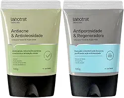 Kit Mascara Facial De Argila Preta + Verde Antiporosidade Antiacne Dermo Skin 130g