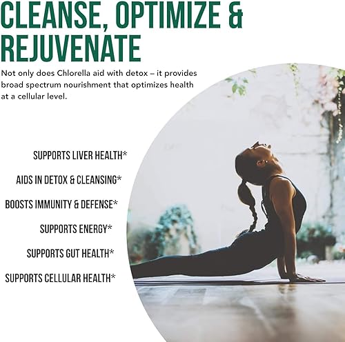 Miniatura 5 de Clorella orgánica: 3 certificaciones orgánicas - Forma de pared celular rota, algas verdes azules - crudas, cultivadas al sol, no irradiadas,