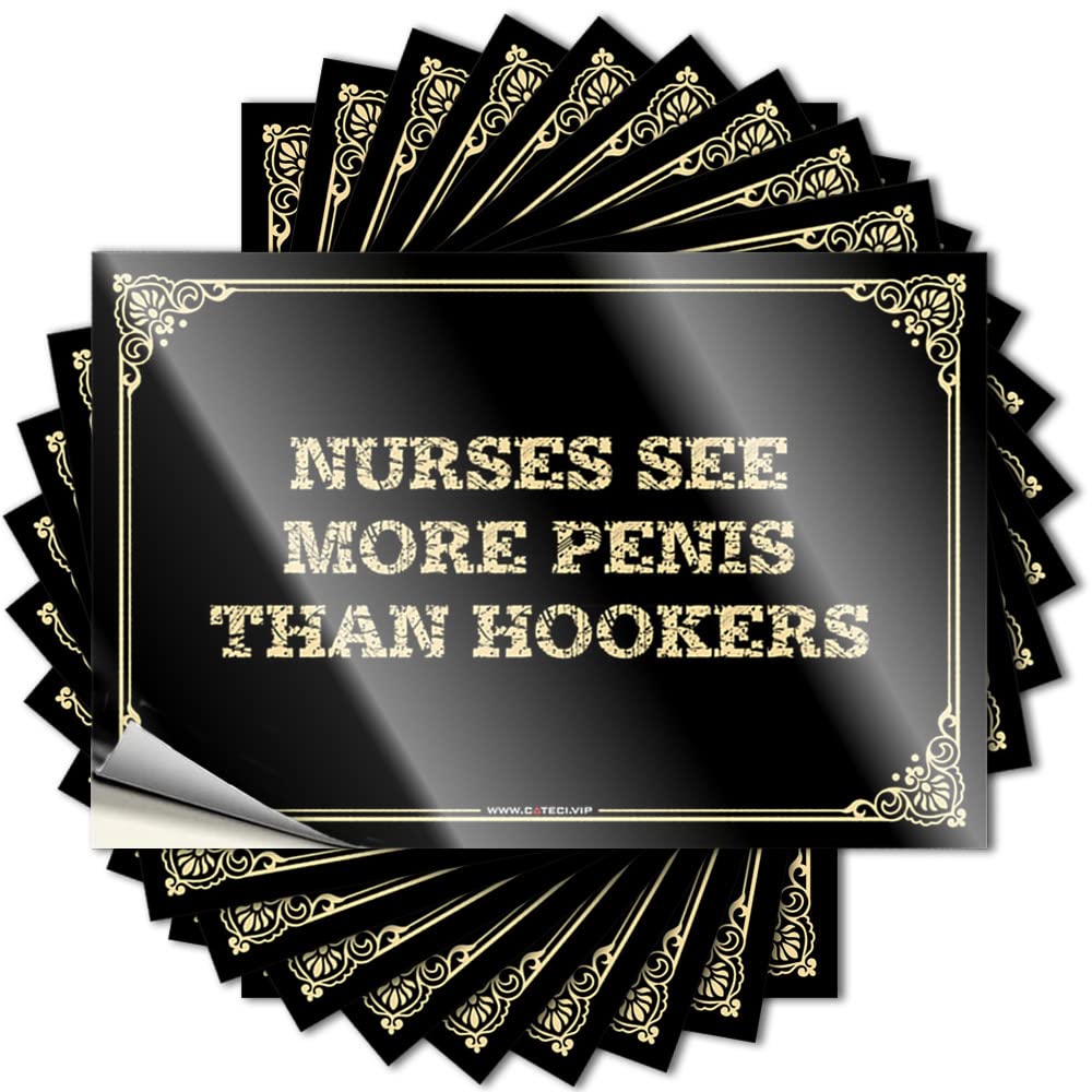 Decor for Bedroom, Decal Scooter Custom Nurses See More Penis Than Hookers | Autumn Waterproof Vinyl Stickers(8X12CM)