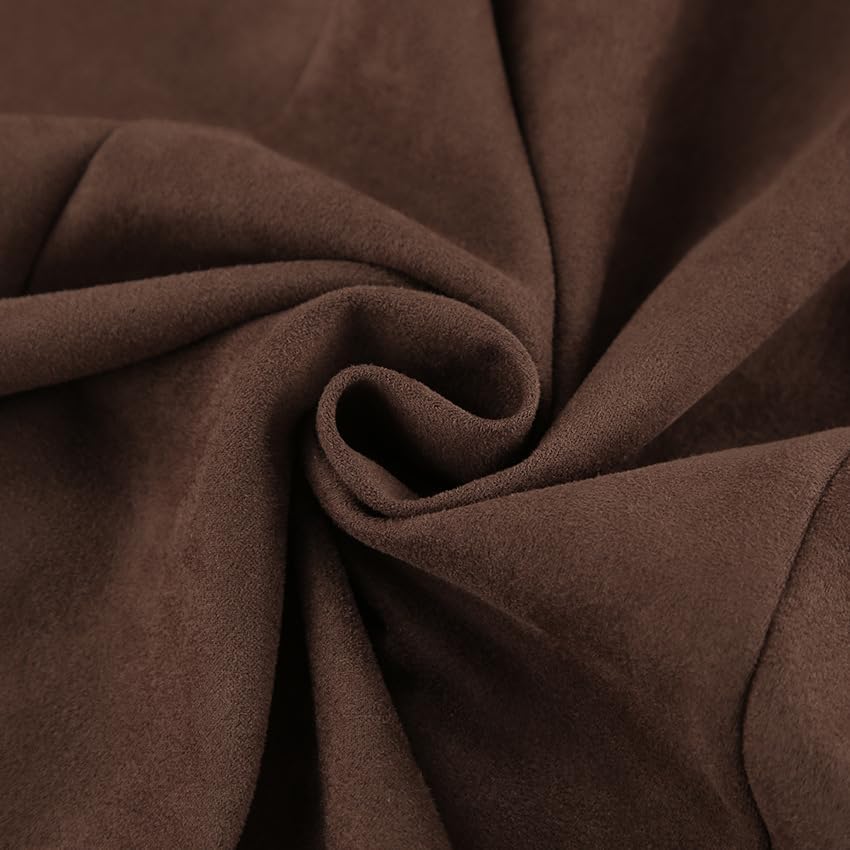 utcoco Womens Faux Suede Maxi Skirt Elegant High Waist A Line Midi Skirt for All Seasons - Image 6