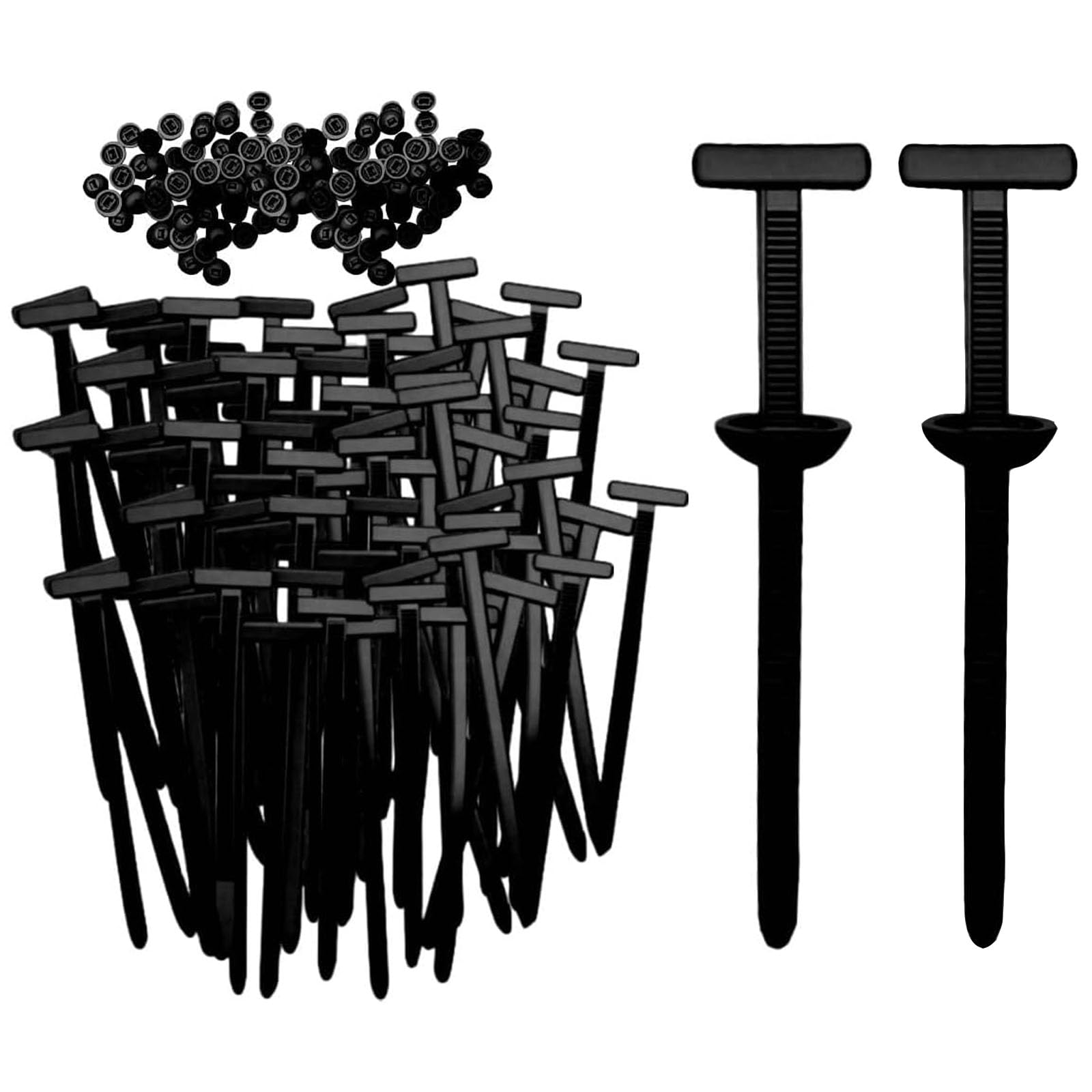 150 pcs Cable tie Buckle, Nylon Universal Cable tie Buckle, Design with pins and Buttons