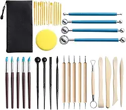 Kit 38 Peças + Estojo Escultura Cerâmica Argila Biscuit Aço