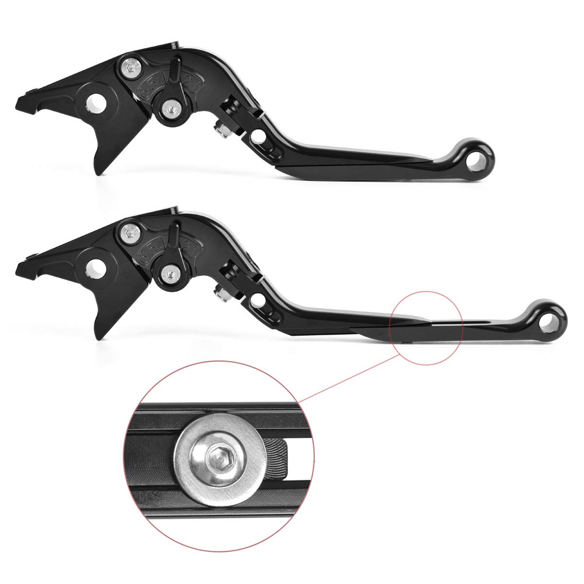 Auzkong Folding Extendable Adjustable CNC Brake Clutch Levers for Yamaha YZF-R125/125R 2013-2019, MT-125 2014-2019 Black