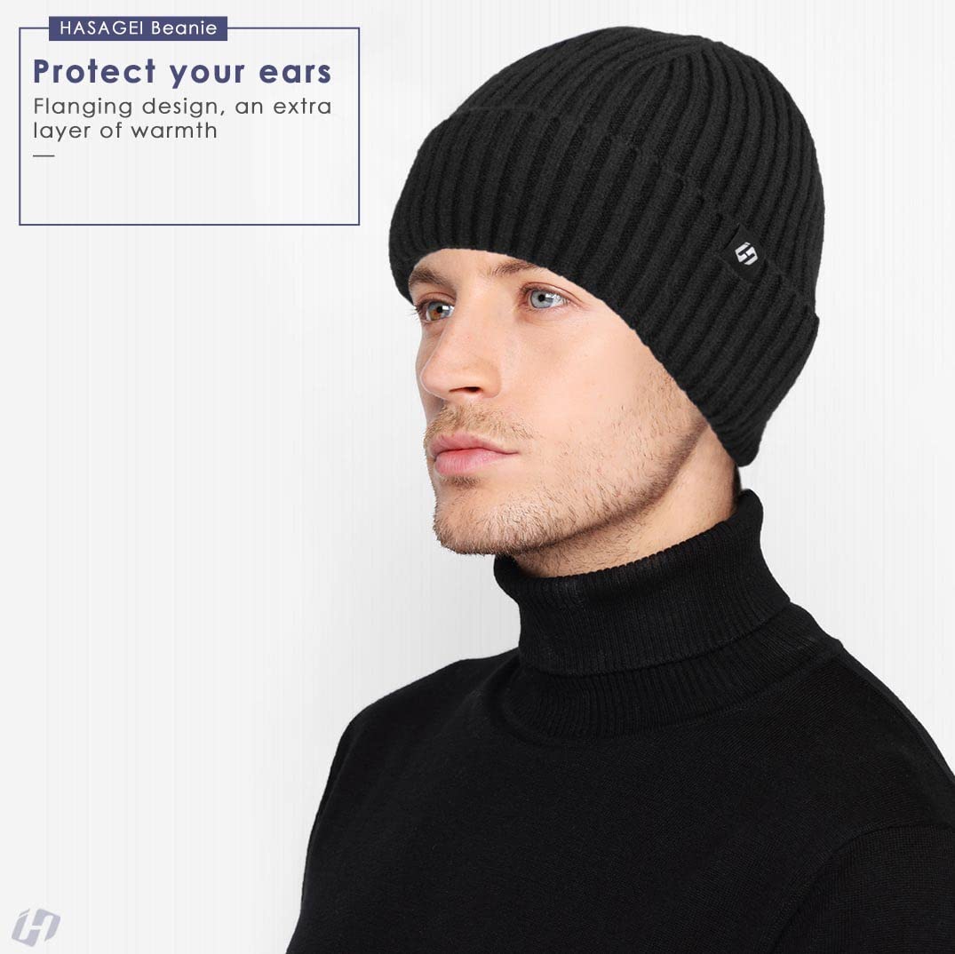 HASAGEI Berretto lavorato a maglia da donna e uomo e donna, in pile spesso, termico, traspirante, unisex, lavorato a maglia, per autunno e inverno