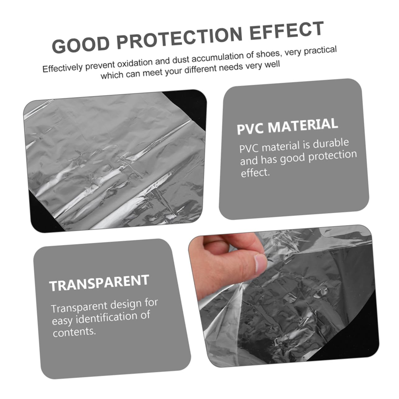100pcs PVC Heat Shrink Wrap Bags for Shoes Multipurpose Sealing Film Dust Storage Fits for Shoe Packaging