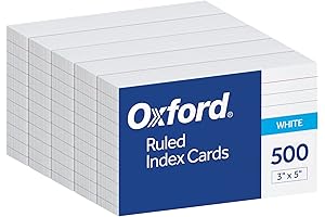 Oxford 3 x 5 Inch White Lined Index Cards